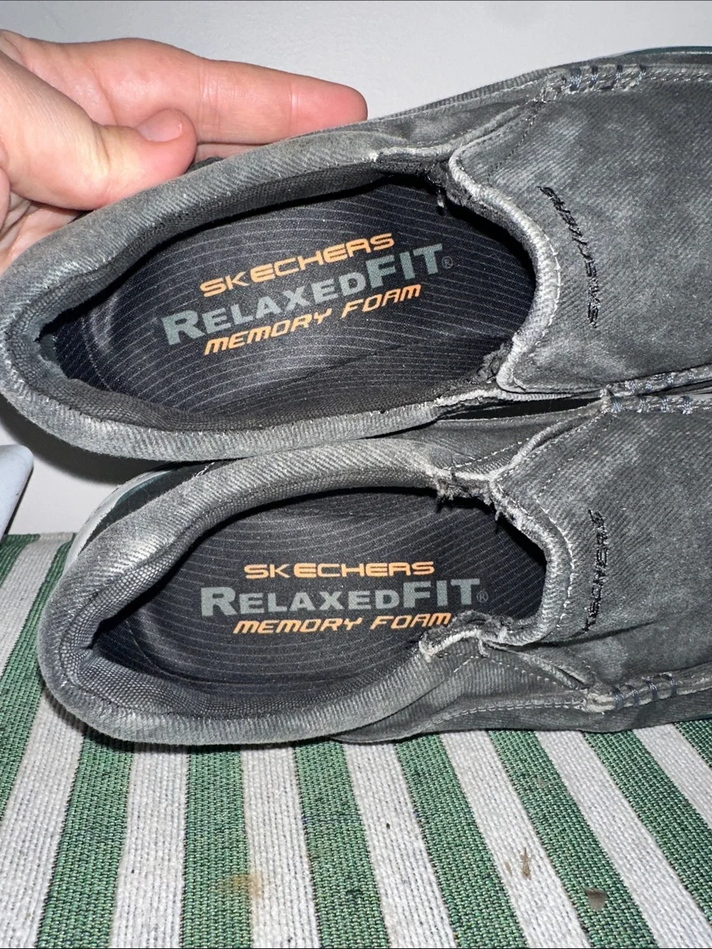 Skechers Men's Slip-On Canvas Loafers in Charcoal Gray
